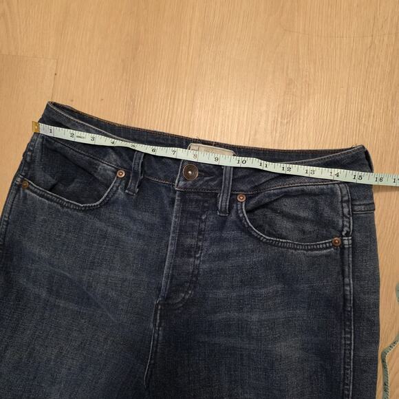 Free People Medium Wash Raw Hem Structured Stretch Flare Casual Jeans Size 31 - Picture 5 of 8